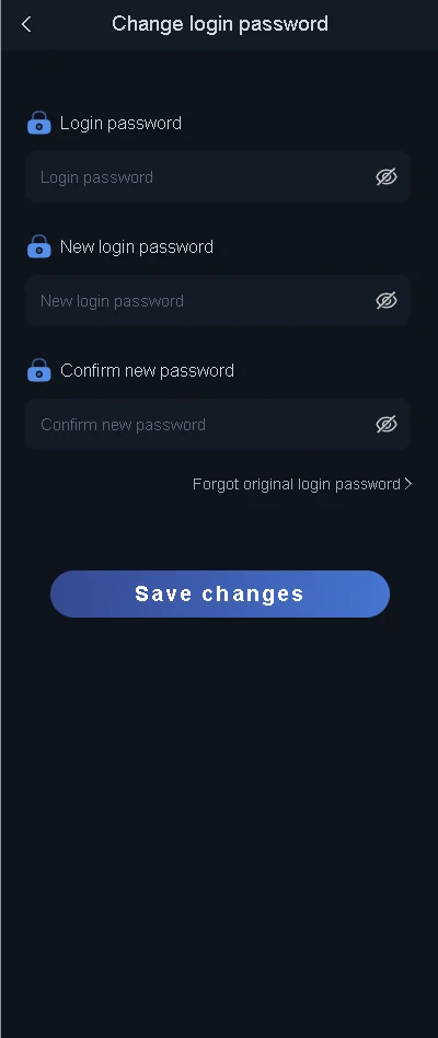 BHT Club change login password form with old new and confirm password fields