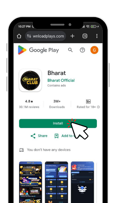 step 3 on how to download bharat club app