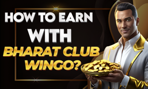 A picture of a man holding many coins, showing how the Bharat Club Wingo Earning App works.