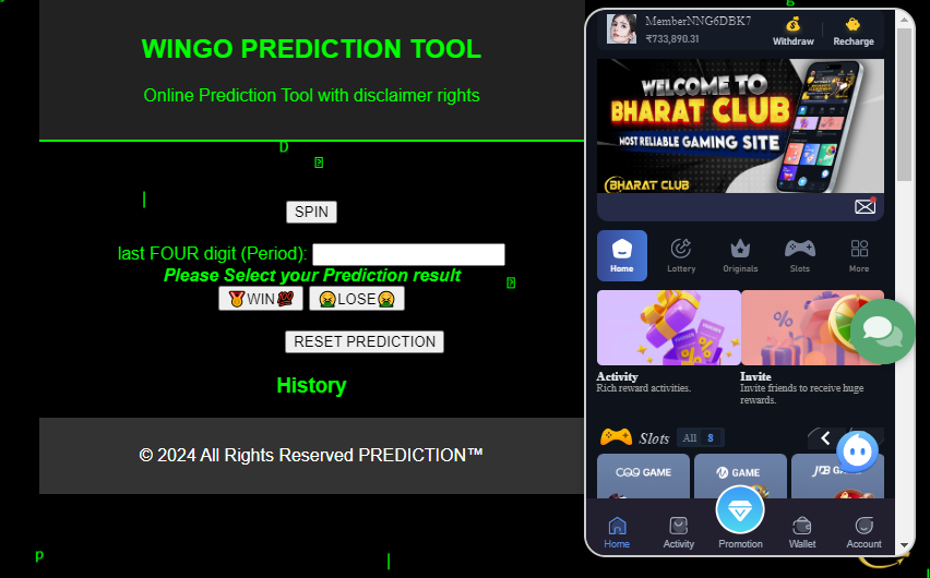 bharat club free wingo prediction tool